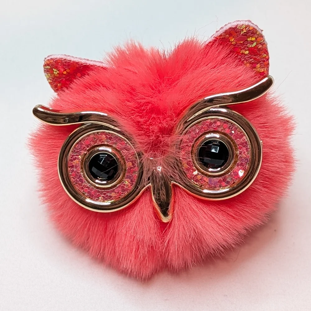 NWOT Owl Fuzzy Keychain=